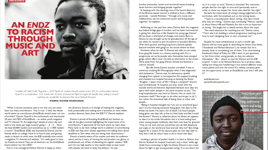 SLIK Magazine: Issue 2 – Stephen Lawrence Instills Knowledge