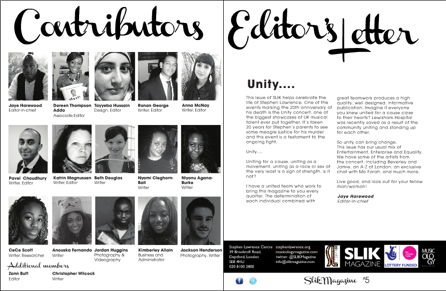 SLIK Magazine: Issue 5 – Stephen Lawrence Instills Knowledge